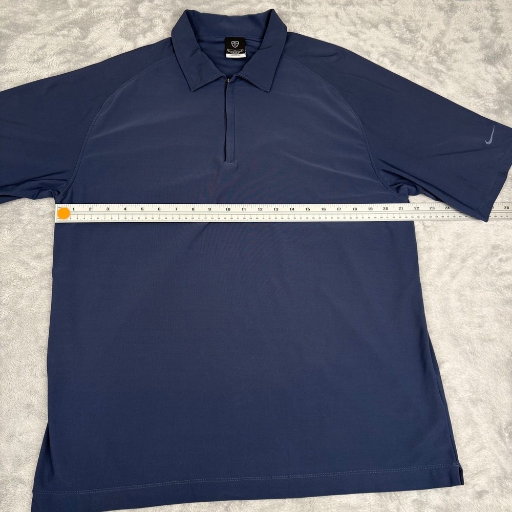 Nike Golf Golf Polo Dri-FIT UV Blue 1/4 Zip Short Sleeve Shirt Men's Large - Picture 2 of 12
